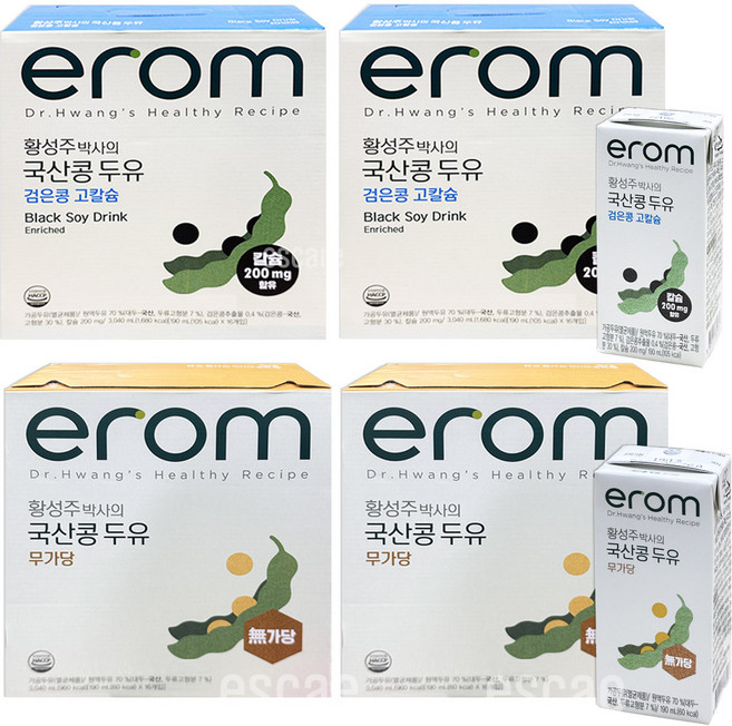 이롬 황성주박사의 국산콩두유 검은콩고칼슘+무가당, 64개, 190ml