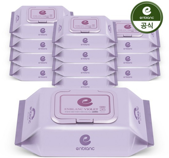 아기 물티슈 70평량 세이프 바이올렛 휴대캡형 26매X12팩