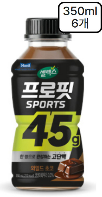 매일)셀렉스드링크와일드초코, 6개, 350ml