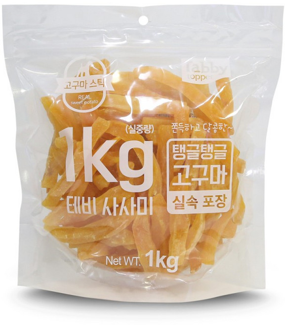 간식애진심 강아지 육포 오리고구마, 고구마스틱, 1kg, 1개