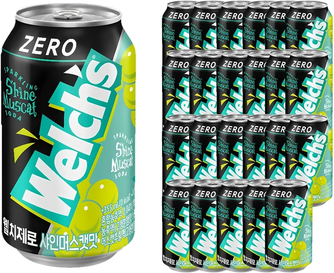 웰치스 제로 샤인머스캣맛, 355ml, 24개 - 쿠팡