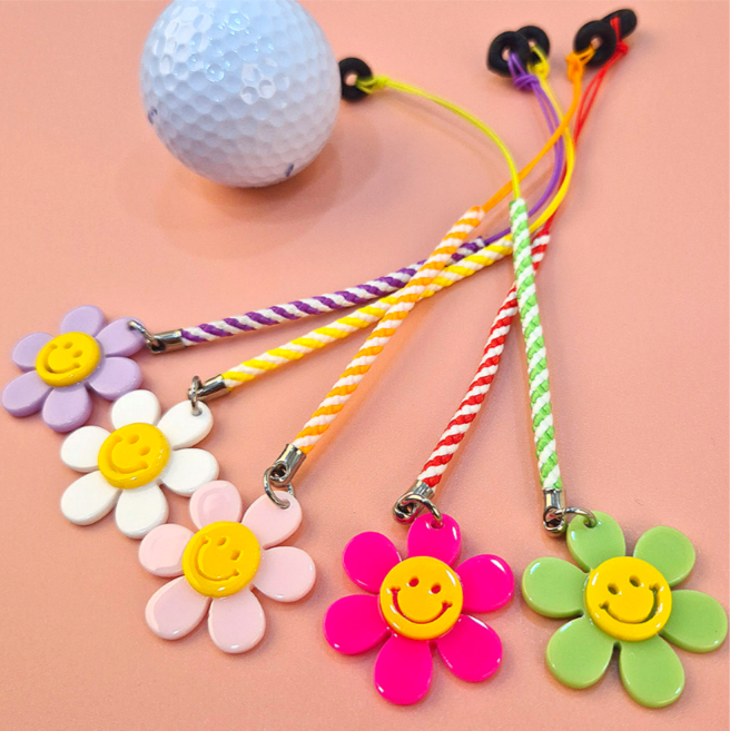 [5종 세트] Lume 골프 티걸이인형 스마일꽃 골프티 분실방지 골프 티꽂이인형, 혼합, 5개