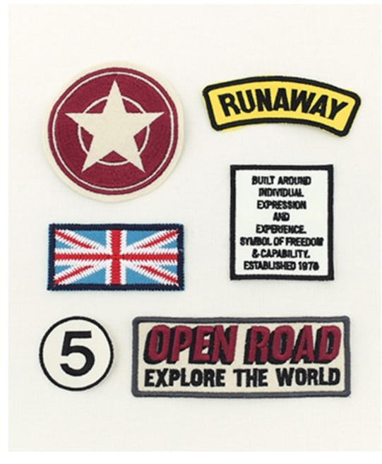 퀼트스타 봉제식 와펜 6종 SET_5 빈티지, 1개, 혼합