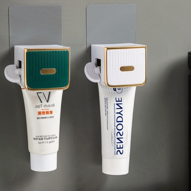 치약 디스펜서 벽부착 짜개 자동 욕실 칫솔 짜기 위생 절약 부착 거치, 1개, 1. 클래식 화이트