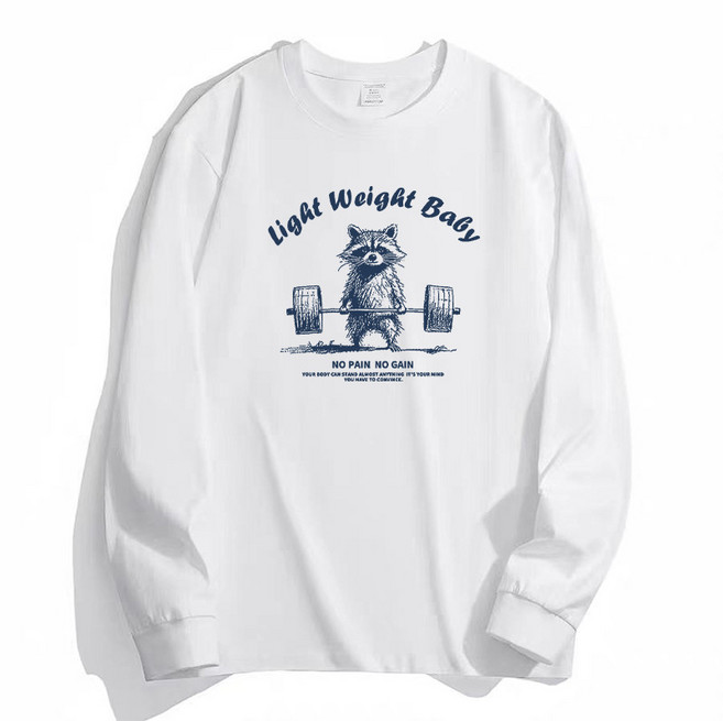 ANYOU 남성 오버사이즈 캐주얼 긴팔 티셔츠 봄가을 상의