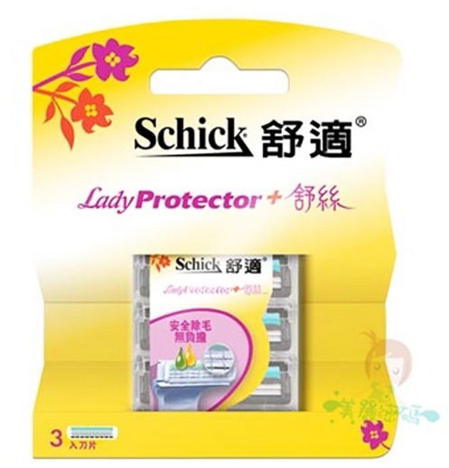 Schick 舒適牌 舒絲 仕女除毛刀把 (1刀把2刀片), 1個, 除毛刀片3入