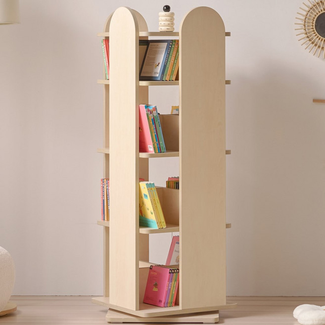 이케아 회전형 4단 책장 책꽂이 공부방 거실 원룸 사무실 다용도수납장 CP102, 내추럴