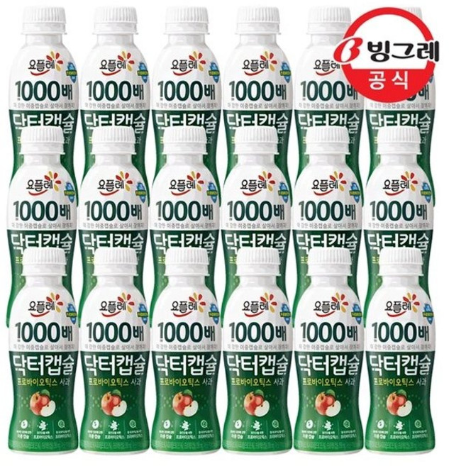 빙그레 닥터캡슐 1000배 사과 x18개, 130ml