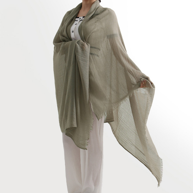 이너피아 여성 쉬폰 롱 스카프 빅사이즈 무지 스카프 자외선 차단 숄 스카프