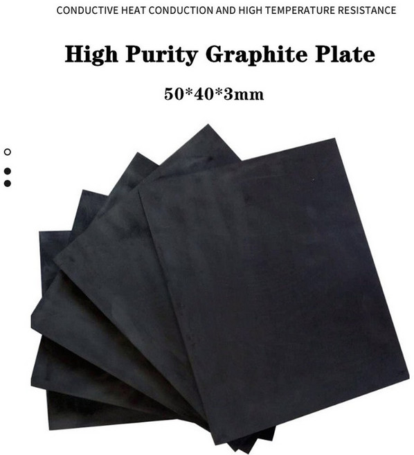고순도 흑연 플레이트 패널 시트 5 개 탄소 전극 열분해 고온 저항 50x40x3mm diy용, 한개옵션0