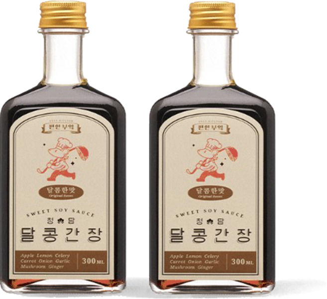 국산 수제 저염 명품 맛간장 청담 달콩간장 300ml 2개