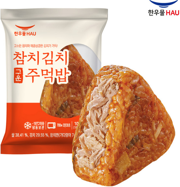 한우물 구운주먹밥 참치김치 100g, 12개