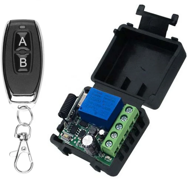 433 Mhz 게이트 원격 제어 스위치 미니 모듈 DC 12V 10A 전기 차고 용 릴레이 수신기, 01 set1, 1개