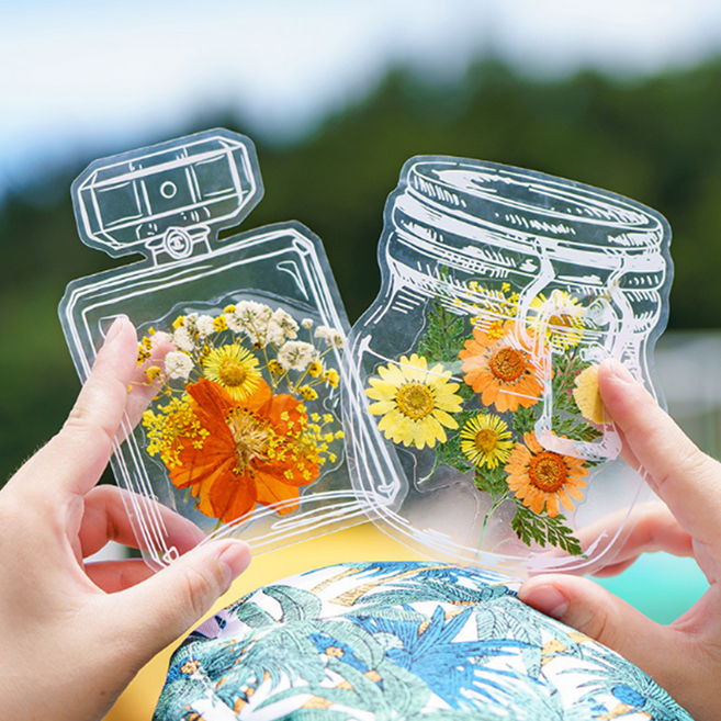 책갈피만들기 압화책갈피 DIY 책갈피 꾸미기 세트, 40개, 유리병