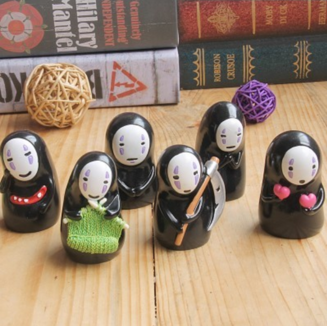 가오나시 피규어 6종 세트 센과치히로의 행방불명 캐릭터 피규어세트 인테리어 장식 소품, 1개