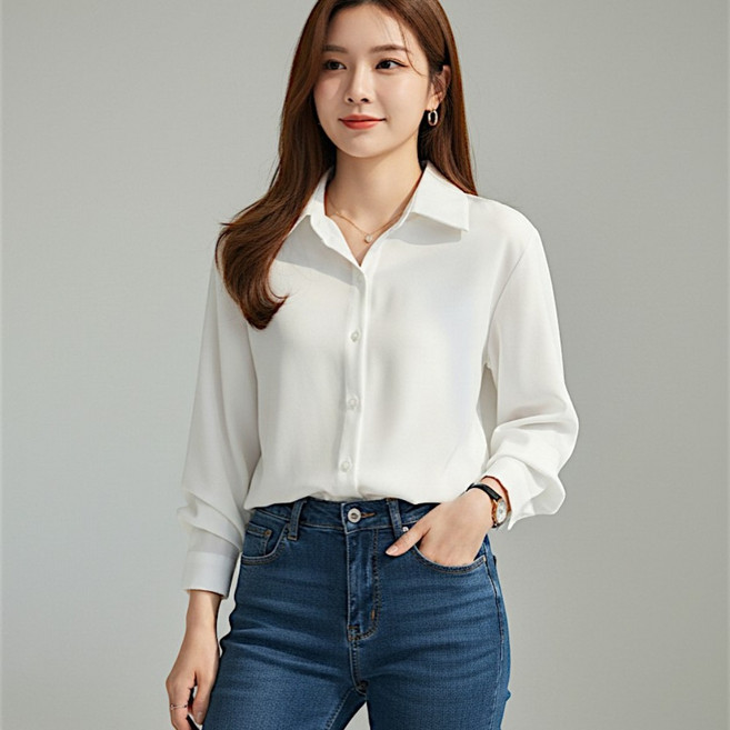 코코라벨라 여성 구김없는 링클프리 베이직 블라우스 셔츠