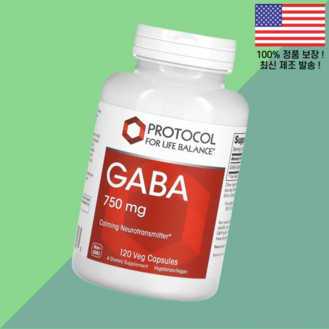 라이프 밸런스 프로토콜 GABA 가바 아미노산 750mg 식물성 베지캡슐 120정 Protocol for Life Balance 120 Veg Capsules, 라이프 밸런스 프로토콜 GABA 가바 아미노산 750m, 1