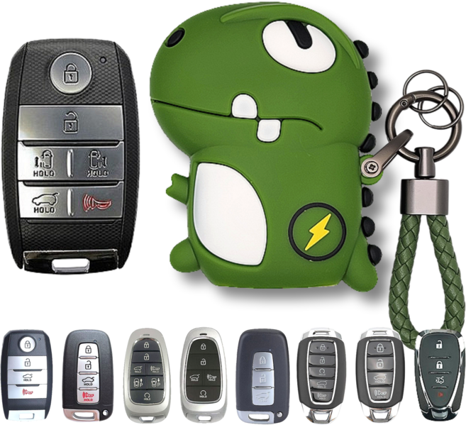바이어웨이 번개공룡 차키케이스 자동차 스마트키 커버 키홀더, 현대-B