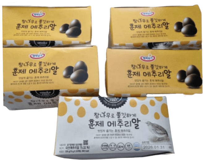 참나무 훈제메추리알 사무실 탕비실, 기본, 100개, 3구