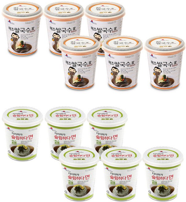 바다가득히 멸치맛 해조쌀국수가바로바로 6개 + 다시마 쌀국수 시원하고 칼칼한 국물에 저칼로리면, 12개, 82g