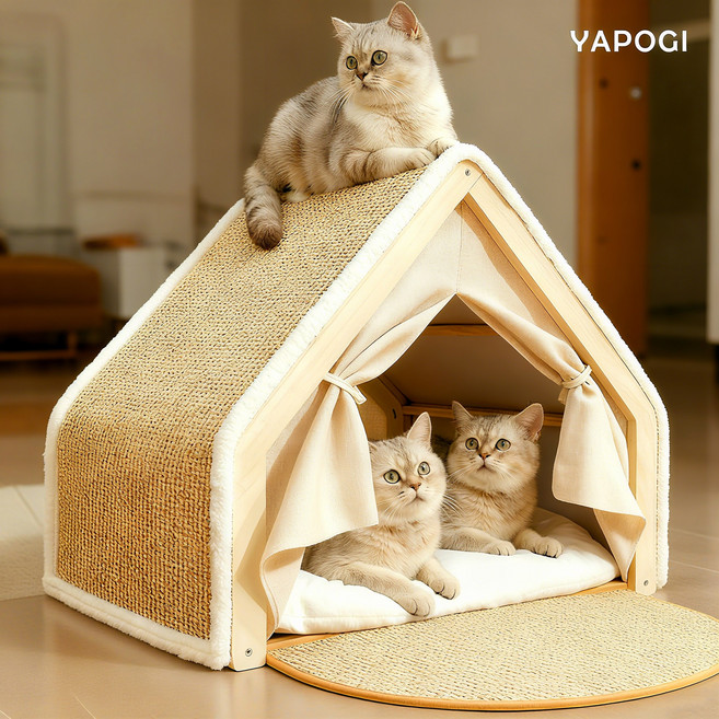 고양이 스크래치 텐트집 대형 사계절 동굴 하우스, 1개, 빅텐트