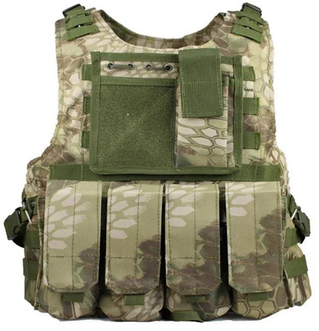 양궁 Uniforme 훈련 택티컬 조끼 야외 사격 위장 의류 Colete Tatico 스포츠 하이킹 도시 CS, 04 Python Green, 1개