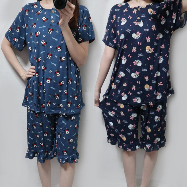 디즈니 반팔 잠옷 상하세트 미키 미니 빅사이즈 홈웨어