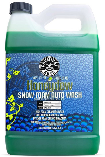 케미컬 가이즈 CWS 110 허니듀 스노우 폼 세차 비누(폼 대포 총 또는 버킷 워시와 함께 작동) 트럭 오토바이 RV 등에 안전 128온스(1갤런), 128 Fl Oz (Pack of 1), WATERMELON, 1개
