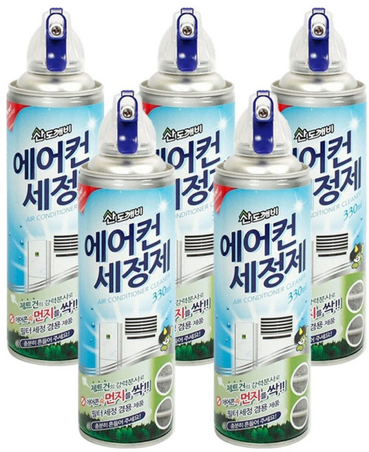 산도깨비 에어컨세정제 330ml x 5개 에어컨청소 냄새제거