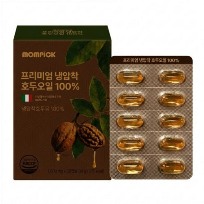 호두 오일 100% 호두유 엑스트라버진 냉압착 호두유캡슐, 1세트