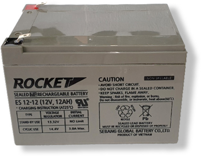 로케트배터리 ES12-12 (12V 12Ah) 산업용 UPS 전동차 밧데리, 1개입, 1개