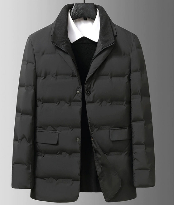 ZAJA 남성 겨울 정장 패딩 자켓 하이넥 오피스 방한 점퍼 깔끔한 오리털 다운패딩