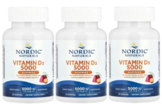 2+1 노르딕 내추럴스 비타민D3 5000IU 구미젤리 패션프루트 30개 3통, 30정 - 쿠팡