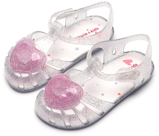 마리앤키즈 여아용 하트 젤리샌들 아기 젤리슈즈