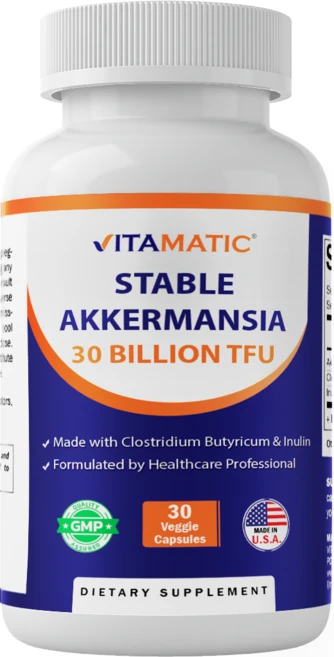 비타민 아커만시아 무시니필라 300억 TFU + 클로스트리디움 부티리쿰 + 프리바이오틱 이눌린 - GLP-1 프로바이오틱, Vitamatic Akkermansia Muciniph, 1개, 30회분 - 쿠팡