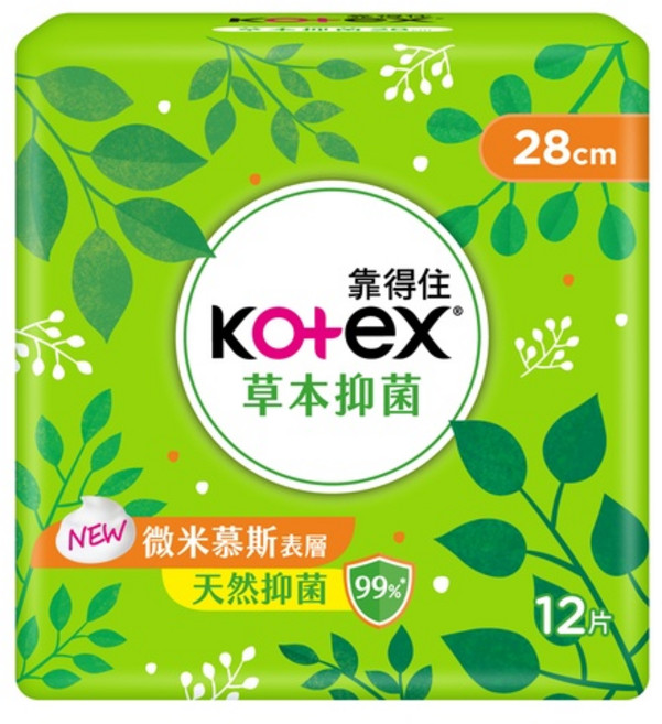 靠得住 草本抑菌 衛生棉, 1個, 夜用 28cm (12片/包), 12片, 夜用
