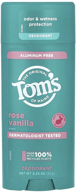 Tom's of Maine 알루미늄 무함유 데오드란트 로즈 바닐라 92g(3.25oz), TomsofMaine알루미늄무함유데오드란트로즈바닐라92, 92g, 1개 - 쿠팡