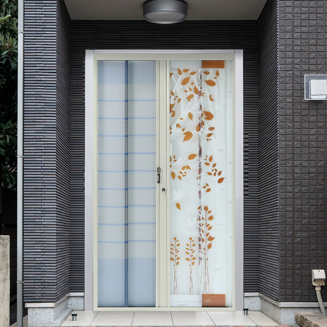 방풍 방충망 겸용_현관문 뽁뽁이 보온비닐 미세모기장, 방풍 방충망겸용 1000x2100, 1개