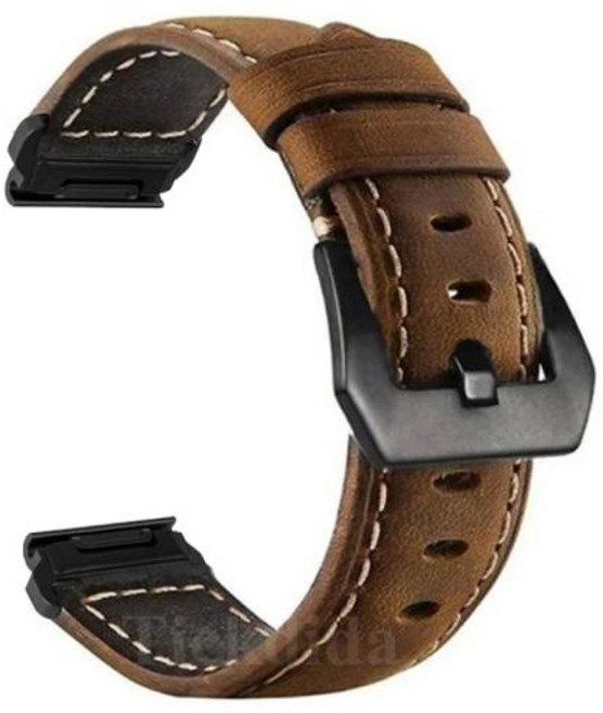 가민 에픽스 Pro 51mm 47mm Tactix 8 7 Pro 피닉스 ​​8 7 7X Enduro3 가죽 시계 밴드 액세서리 용 퀵fit, 36)BrownBlack, 1개