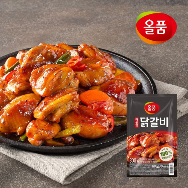 올품 매운맛 닭갈비, 3개, 300g