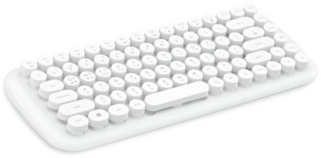 엑토 레트로 팝 미니 블루투스 키보드, WHITE, BTK-03, 제조사축
