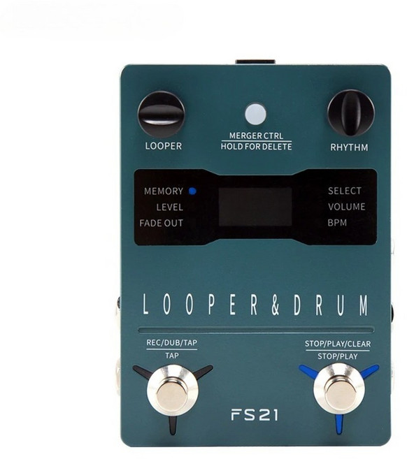 FS21 드럼 머신 루퍼 기타 효과 페달 160분 그루브 지원 소프트웨어 LED 스크린으로 편집, [01] FS21 EU, 1개