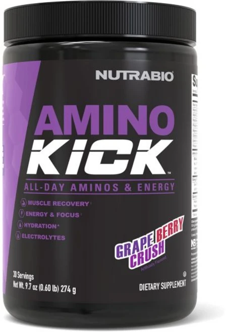 크레아틴 헬스 뉴트라바이오 아미노 킥 아미노산 에너지 포뮬러 BCAA 수분 공급용 전해질 카페인 30인분(히비스커스 스트로베리 버즈), 1개 - 쿠팡