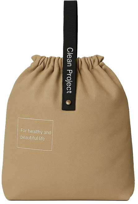 스트링 보온보냉 복조리 가방 런치백, 카키베이지, 1개