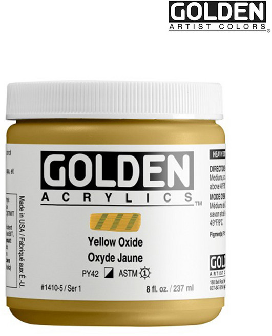 골든 아크릴물감 헤비바디 237ml S6 Nickel Azo Yellow