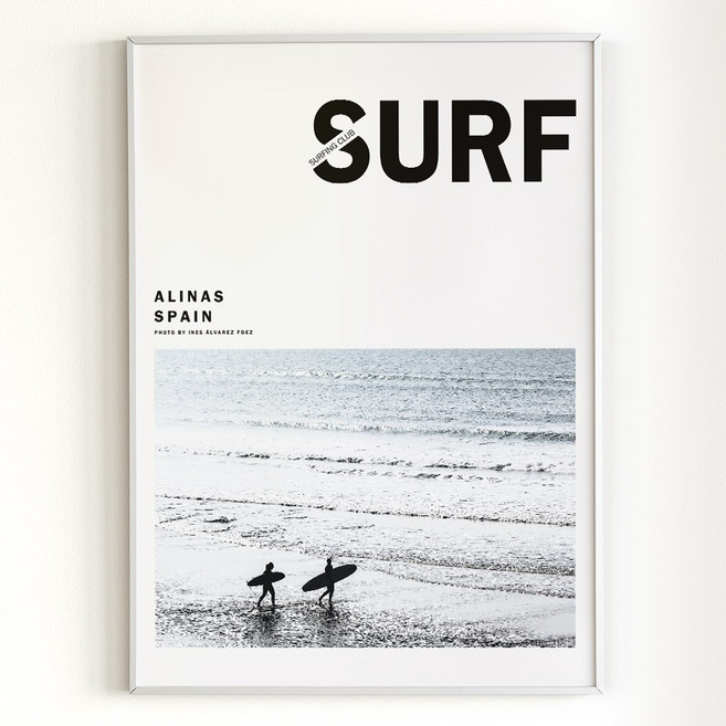 [아트밀] 쉼이 있는 여행사진 액자 90종 - 75 서퍼, 3 (중대형) A2액자_샴페인골드