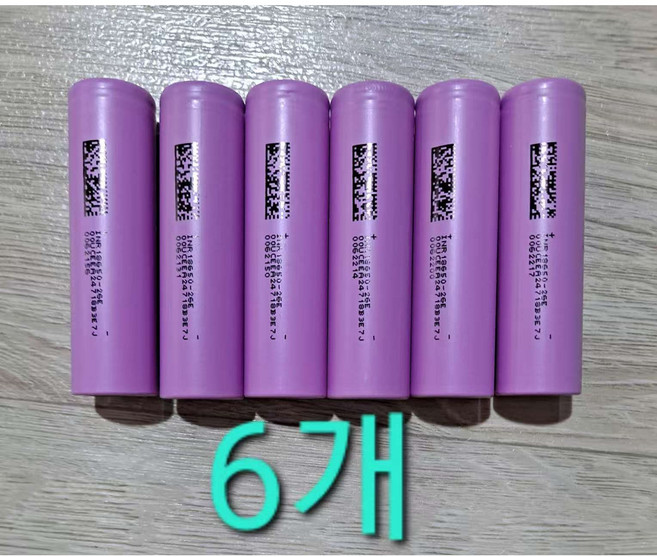 고방전배터리 18650 충전식 2600mAh, 6개, 1세트