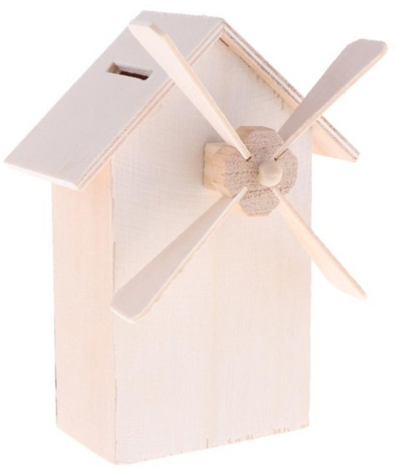 나만의 미완성 나무 풍차 저금통을 꾸며보세요 (어린이용)