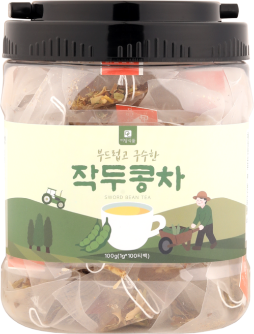 [미세플라스틱 없는 생분해필터] 미담식품 작두콩차 삼각티백, 1개, 100개입, 1g