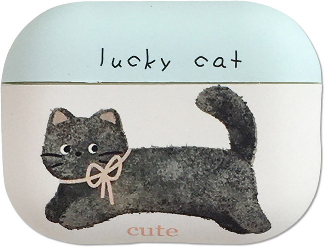 영스피플 럭키캣 감성 에어팟 케이스 프로3 4세대 2 1 귀여운 커플 고양이, 1개, 단일, 에어팟3